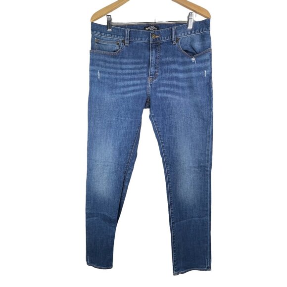 J Crew Mercantile Jeans Flex Skinny Distressed Denim Cotton Blend Size 12 - Picture 1 of 6